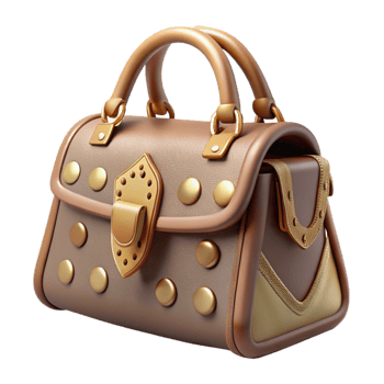 dramatic traditional Classic Leather Handbag with Gold Hardware Cutout high resolution png