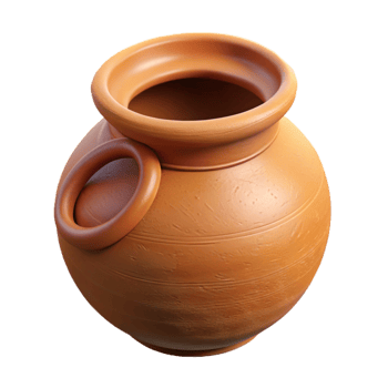 extraordinary classic Clay Pot with Handle Isolated Cutout original png