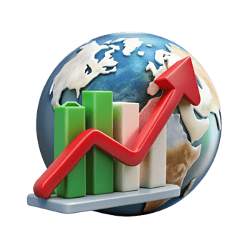 dramatic creative Climate Change Graph Upward Trend Red Transparent Background premium png