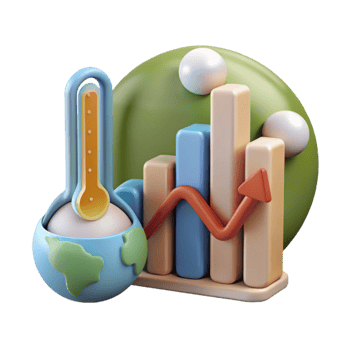 elegant creative Climate Change Graph Rising Red Cutout exclusive png