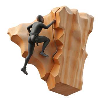 dramatic contemporary Climber on Exposed Ridge Silhouette Cutout authentic png