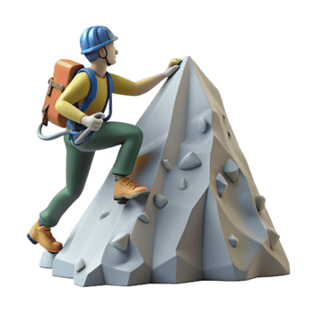 dramatic classic Climber Reaching Mountain Summit Transparent Background png