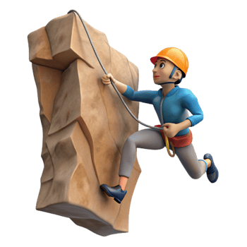 magnificent vintage Climber Repelling Down Cliff Face Isolated Element professional png