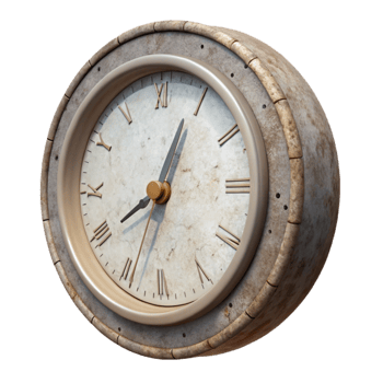 stunning classic Clock Wall Mounted Round Isolated on White Background detailed png