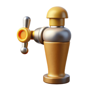 impressive contemporary Close Up of Beer Tap Handle Isolated authentic png