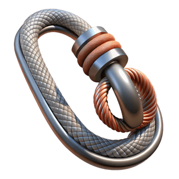 wonderful creative Close Up of Carabiner on Rope Isolated on Transparent Background exclusive png