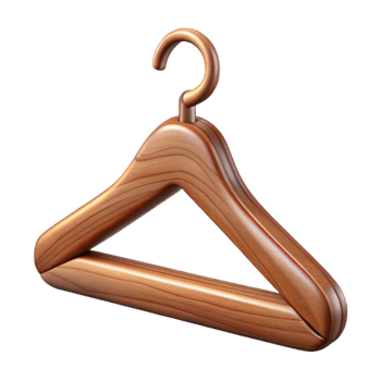vibrant traditional Clothes Hanger with Wooden Finish Isolated professional png
