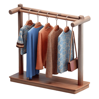 extraordinary creative Clothes Rack with Hanging Garments Cutout detailed png