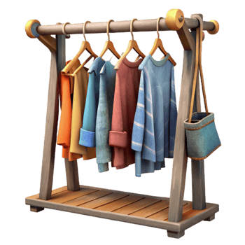 magnificent classic Clothes Rack with Hanging Garments Cutout high quality png