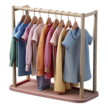 stunning abstract Clothing Rack Filled with Garments Cutout detailed png