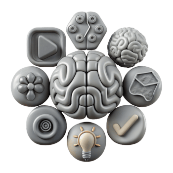 extraordinary traditional Cognitive Function Icons Set Gray Cutout professional png