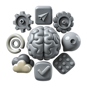 magnificent traditional Cognitive Function Icons Set Gray Cutout professional png