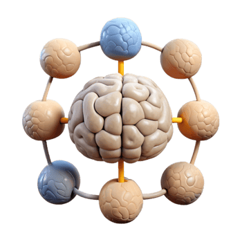 Cognitive Functions Diagram Interconnected Nodes Isolated png