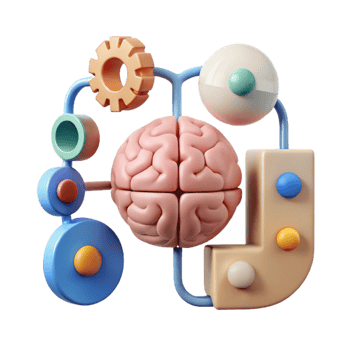 elegant creative Cognitive Processes Diagram Simple Style Cutout original png