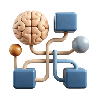 vibrant traditional Cognitive Processes Diagram Simple Style Cutout high quality png