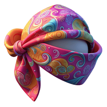 vibrant classic Colorful Bandana Paisley Print Cutout Transparent Background high quality png