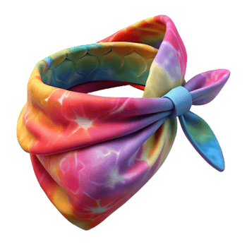 elegant creative Colorful Bandana Tie Dye Print Cutout Transparent Background detailed png