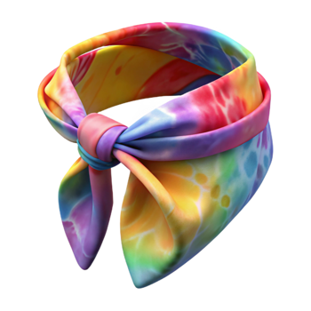 magnificent modern Colorful Bandana Tie Dye Print Cutout Transparent Background png