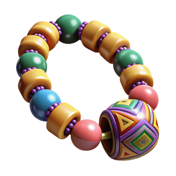 serene modern Colorful Beaded Bracelet Tribal Design Cutout high resolution png