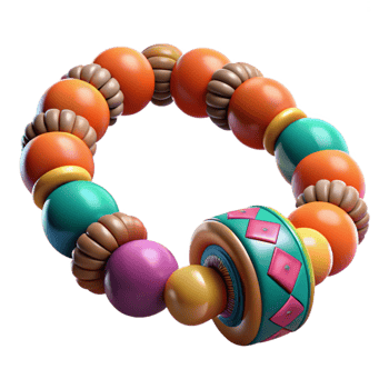 Colorful Beaded Bracelet Tribal Design Cutout png