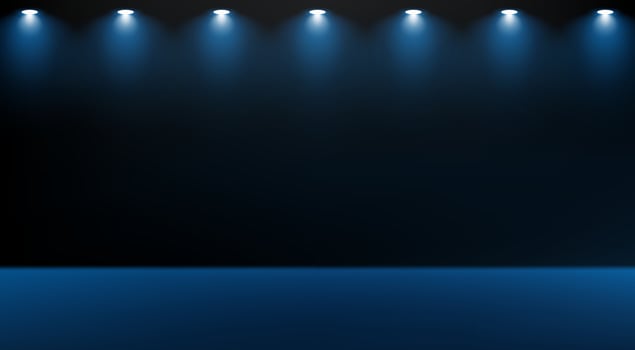 Dark blue studio room background. Empty room with light effect. Space for selling products on the website. illustration. vector