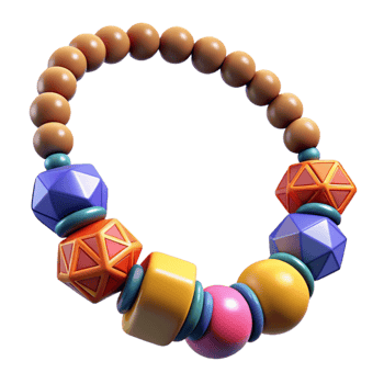 magnificent rustic Colorful Beaded Necklace with Tassels Isolated premium png