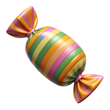 extraordinary contemporary Colorful Candy Wrapper with Striped Pattern Cutout detailed png