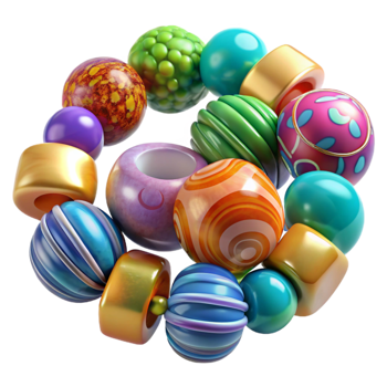 vibrant abstract Colorful Glass Beads Assorted Sizes Cutout professional png