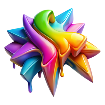 serene abstract Colorful Graffiti Art with Transparent Background original png