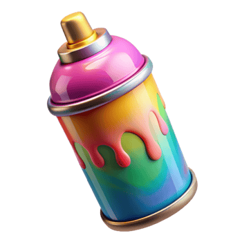 impressive classic Colorful Spray Paint Graffiti Transparent Background high resolution png