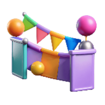 elegant creative Colorful Virtual Event Banners and Flags Transparent Background premium png