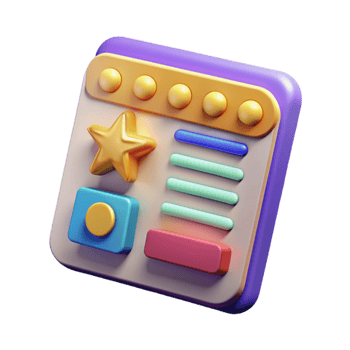 vibrant artistic Colorful Webinar Feedback Form with Stars Isolated premium png