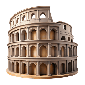 magnificent minimalist Colosseum in Rome Transparent high quality png
