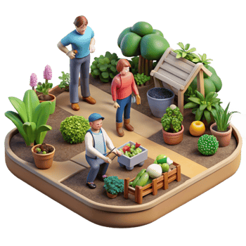 impressive traditional Community Garden Cutout Diverse People high resolution png