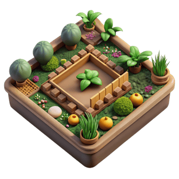 extraordinary artistic Community Garden Top View Isolated Element exclusive png