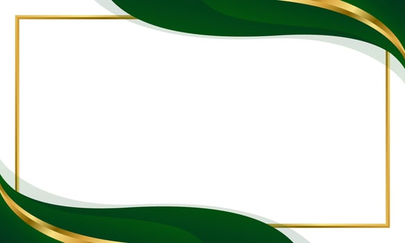 Elegant Green and Gold Abstract Wave Background. Abstract Modern border and frame design vector