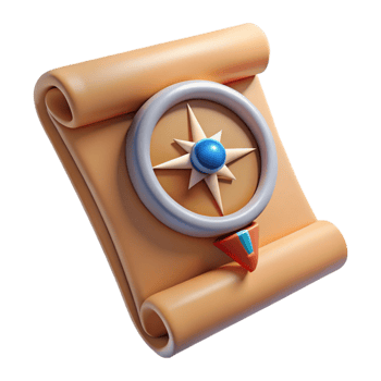 wonderful abstract Compass and Map Scroll Cutout on Transparent Background high resolution png