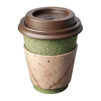 extraordinary traditional Compostable Coffee Cup with Lid Isolated on Transparent Background genuine png