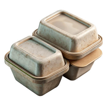 serene traditional Compostable Takeout Containers with Clear Lids Transparent high resolution png