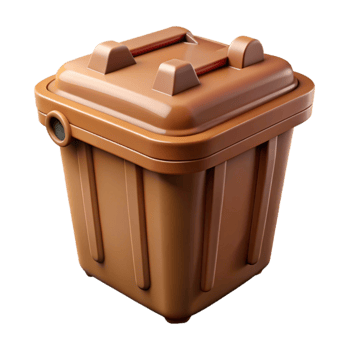 serene modern Compost Bin Cutout with Brown Contents Transparent Background png