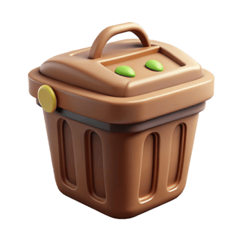serene abstract Compost Bin Cutout with Brown Contents Transparent Background authentic png
