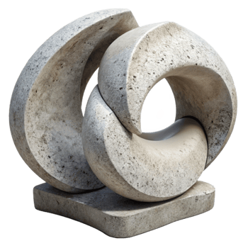 vibrant traditional Concrete Sculpture Abstract Form Isolated original png