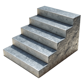 vibrant minimalist Concrete Steps Textured Surface Transparent Background high quality png