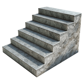 dramatic modern Concrete Steps Textured Surface Transparent Background professional png