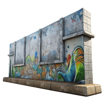 serene vintage Concrete Wall Graffiti Art Transparent Background high resolution png