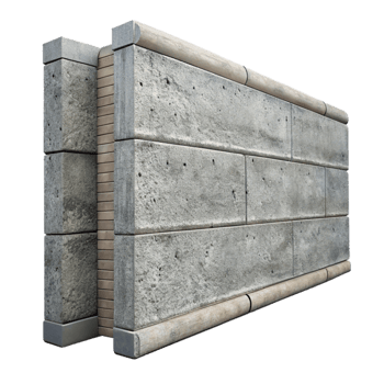 elegant minimalist Concrete Wall Section Textured Surface Transparent Background professional png