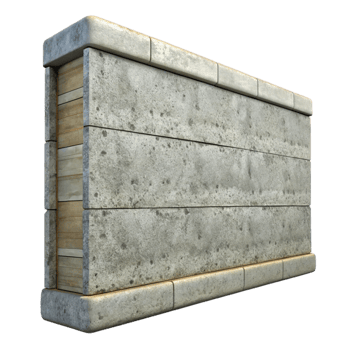 dramatic vintage Concrete Wall Section Textured Surface Transparent Background high resolution png