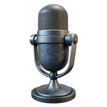 impressive classic Condenser Microphone Front View Black Finish Transparent Background premium png