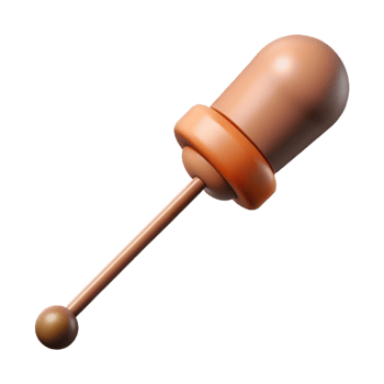 elegant artistic Conductor Baton Wooden Handle Isolated Cutout with Detailed Grip exclusive png