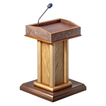dramatic vintage Conductor Podium Wooden Base Isolated Cutout with Detailed Design detailed png